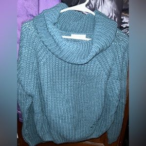 Dark Teal Cowl Neck Sweater